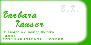 barbara kauser business card